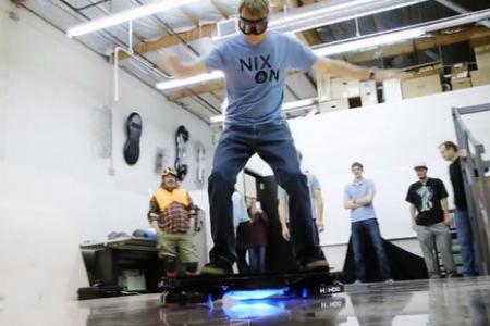 WATCH: Skateboarder Tony Hawk goes back to the future by riding a real Hoverboard