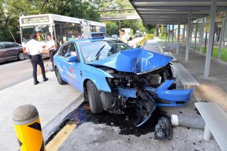 Bukit Timah accident: Taxi crashes into bus stop outside schools