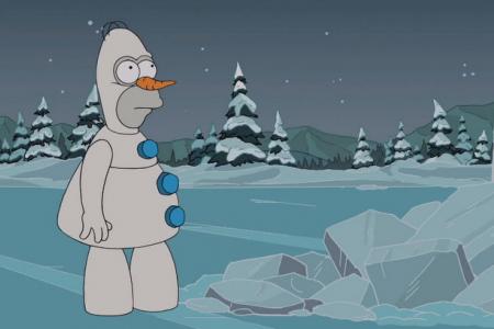 WATCH: The Simpsons pokes fun at Frozen in new Christmas couch gag