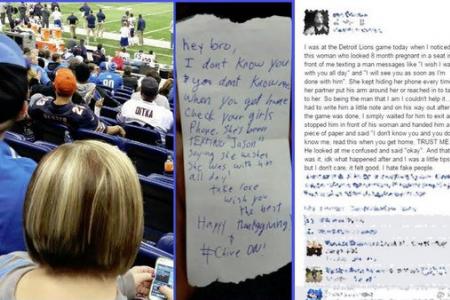 Warning note gone viral: American football fan tells stranger about his cheating girlfriend