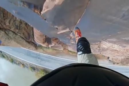 WATCH: Base jumper survives horrific fall from cliff