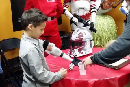WATCH: Boy gets prosthetic based on Star Wars trooper arm