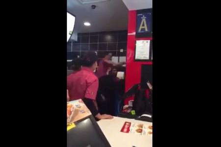 WATCH: KFC staff in violent brawl at Kuala Lumpur outlet, with flying kick and all