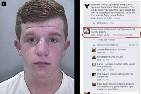 Wanted teen taunts police on Facebook saying 'catch me if you can', gets caught