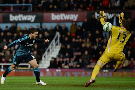 Hazard helps Blues cross Hammers hurdle