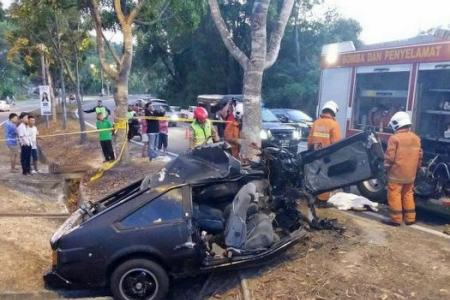 One dead, one injured after car rams into tree in early morning mishap