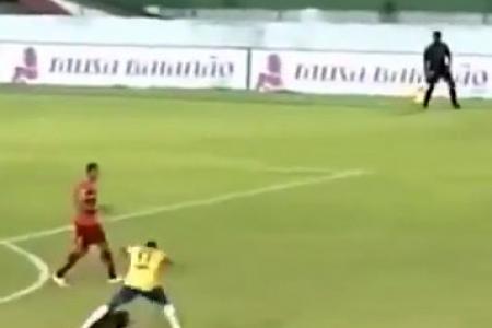Brazilian footballer could be banned for a year for clotheslining referee