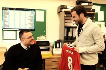 WATCH: Juan Mata surprises man on his 15-year anniversary working at Old Trafford
