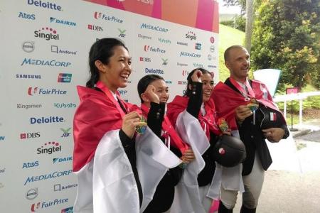 Singapore win first SEA Games equestrian jumping team gold in its history