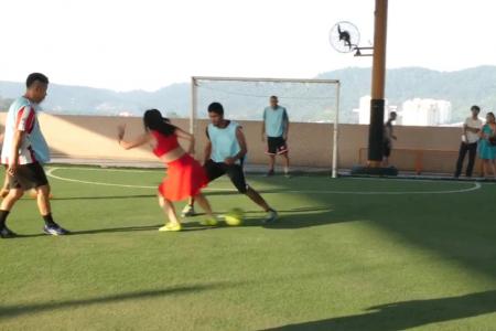 Watch: Women give men a lesson in football