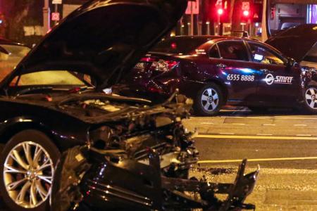 Two hurt in four-vehicle accident at Victoria Street