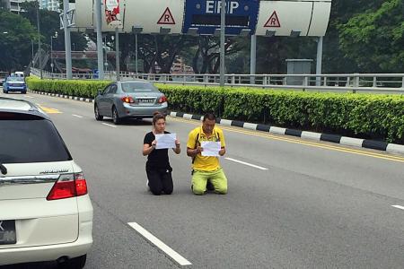 Chinese nationals jailed for kneeling on Bendemeer Road
