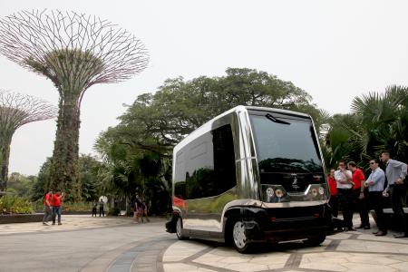 Self-driving vehicle on trial at Gardens by the Bay in December