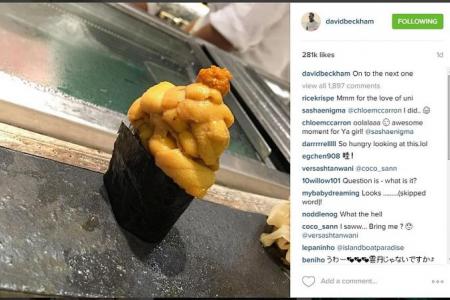 In S'pore, Beckham has dinner with Peter Lim and tries 'cod fish sperm'