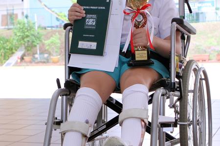 Zhonghua Primary pupil scores well in PSLE despite having cerebral palsy