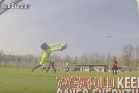 New German goalkeeping sensation is... a seven-year-old kid