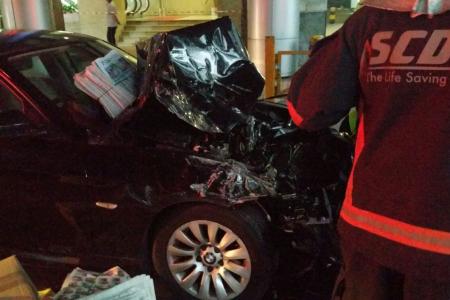 Granny helping hubby collect cardboard dies after BMW crashes into them