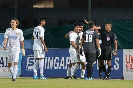 Home oust Hougang in controversial finish