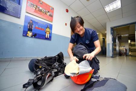 She tops SCDF volunteer firefighting course