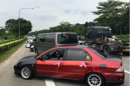 Car in wedding convoy involved in accident