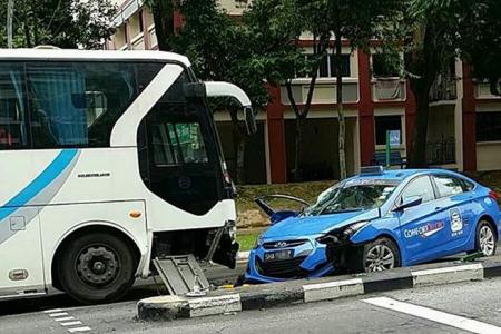 Cabby in ICU after collision with bus