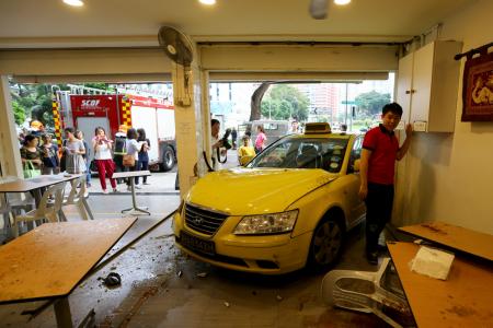 Taxi crashes into Toa Payoh restaurant