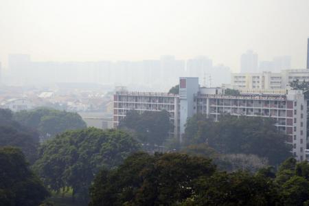 The haze in the eastern part of Singapore on 26 August 2016.