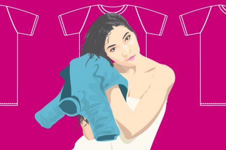 Ditch the towel and use a T-shirt to dry your hair