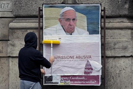 Posters criticising Pope Francis pop up in Rome