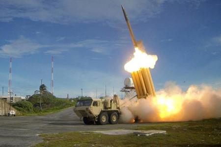 A Terminal High Altitude Area Defense (THAAD) interceptor is launched during a successful intercept test