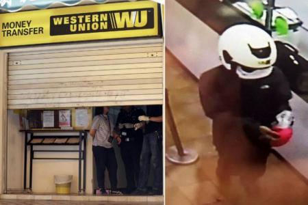 Robber at large in $2,000 heist at Western Union branch in Ubi