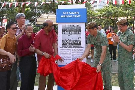 Heritage marker at Singapore&#039;s first NS camp