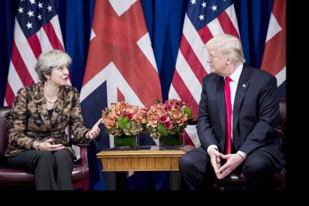 British PM May defends multilateralism