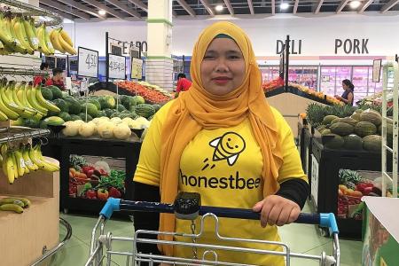 She helps others shop for groceries