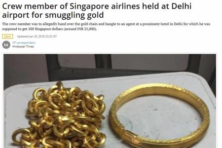 SIA steward arrested in New Delhi for allegedly smuggling gold 