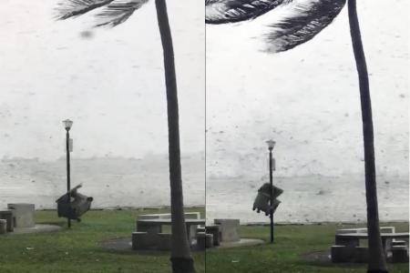 Strong winds, waterspout send boats flying in East Coast Park 