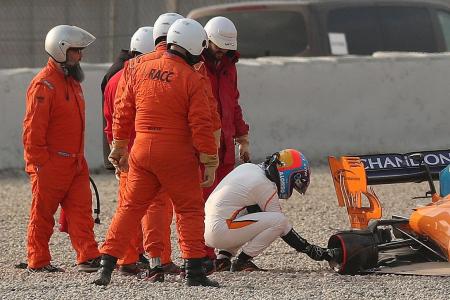 Alonso upbeat despite crash during pre-season testing