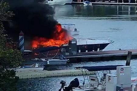 15 taken to hospital after yacht catches fire at Sentosa Cove 