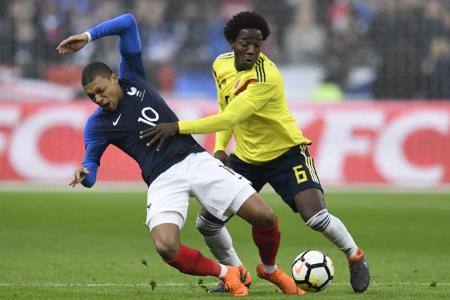 France lose to Colombia after wasting 2-0 lead