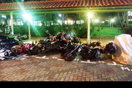 Car topples motorbikes in carpark, driver arrested for drink driving