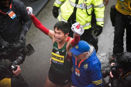 Japanese clerk calls work for day off after winning Boston Marathon