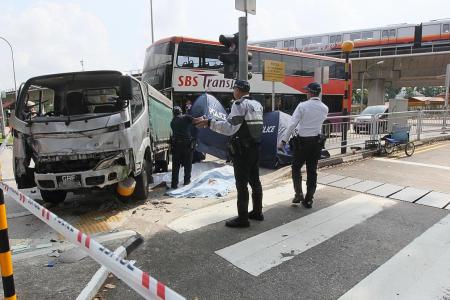 Three pedestrians killed as lorry ploughs into them