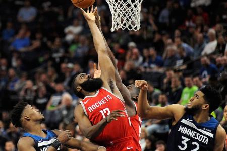 Harden sizzles as Rockets down Timberwolves