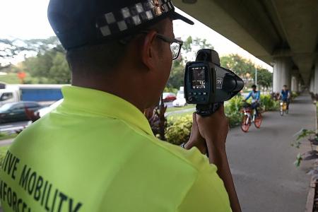 Using speed guns to catch errant PMD users