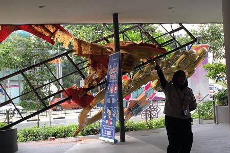 Falling Hari Raya banner hurts two students at our Tampines Hub