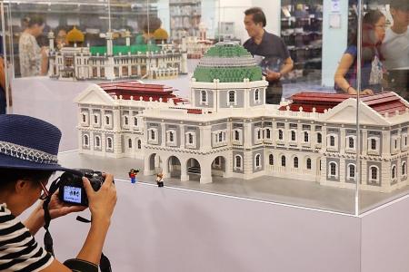 Singapore monuments built using Lego bricks go on display