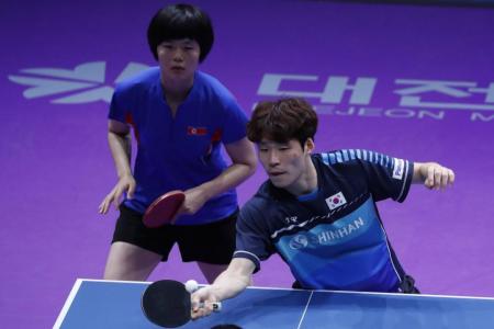 Joint Korean team win table tennis gold