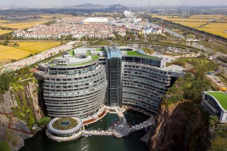 Not quite the pits: China opens luxury hotel in quarry