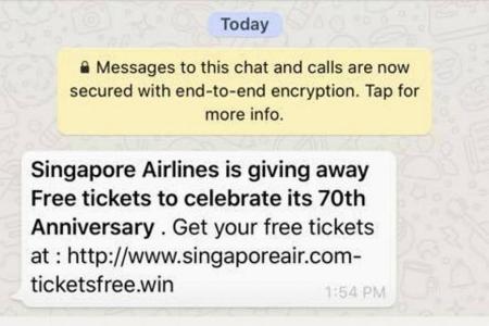 Singapore Airlines warns customers of phishing scam