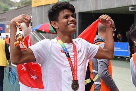Hurdler Marc wins Singapore&#039;s first gold at Asian youth meet 